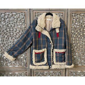 QYX Brand Women’s Plaid Jacket with Faux Trim vintage style